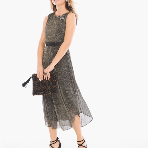 Chico’s pleated split back midi dress.  NWT. - Picture 1 of 8